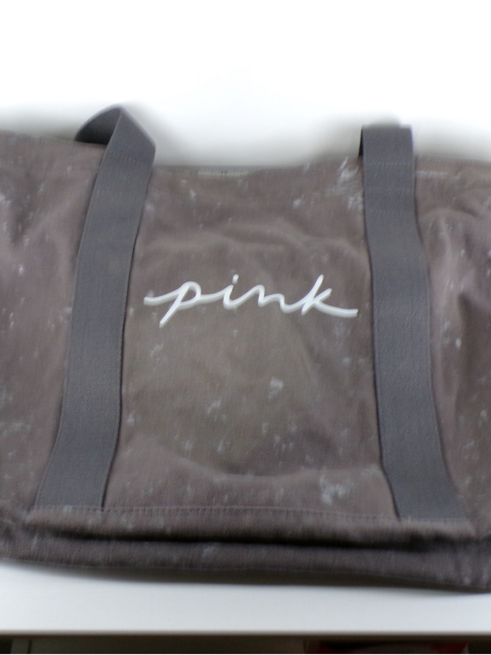 PINK Victoria's Secret Brown Canvas Tote with Script Logo
